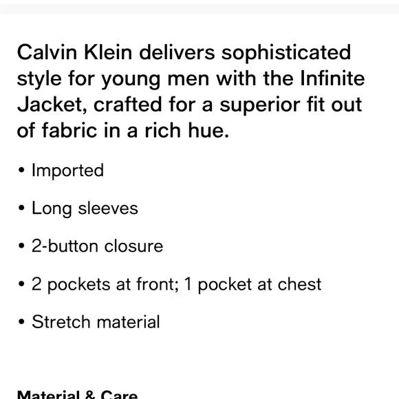 Calvin Klein Navy Youth Blazer, size 20. Worn once. - Picture 4 of 8